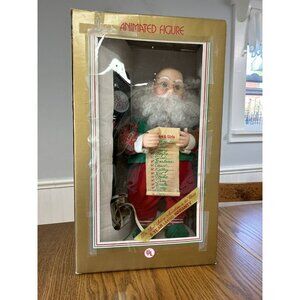 NIB Vintage Woolworth Animated Santa Claus 19" North Pole light Christmas List